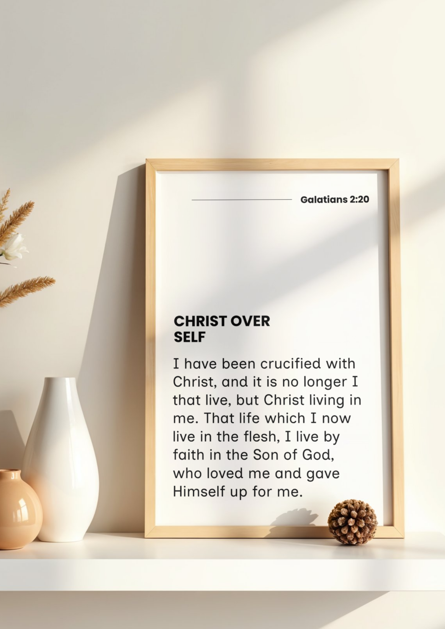 Christ Over Self- Cristian Wall Art (Unframed)