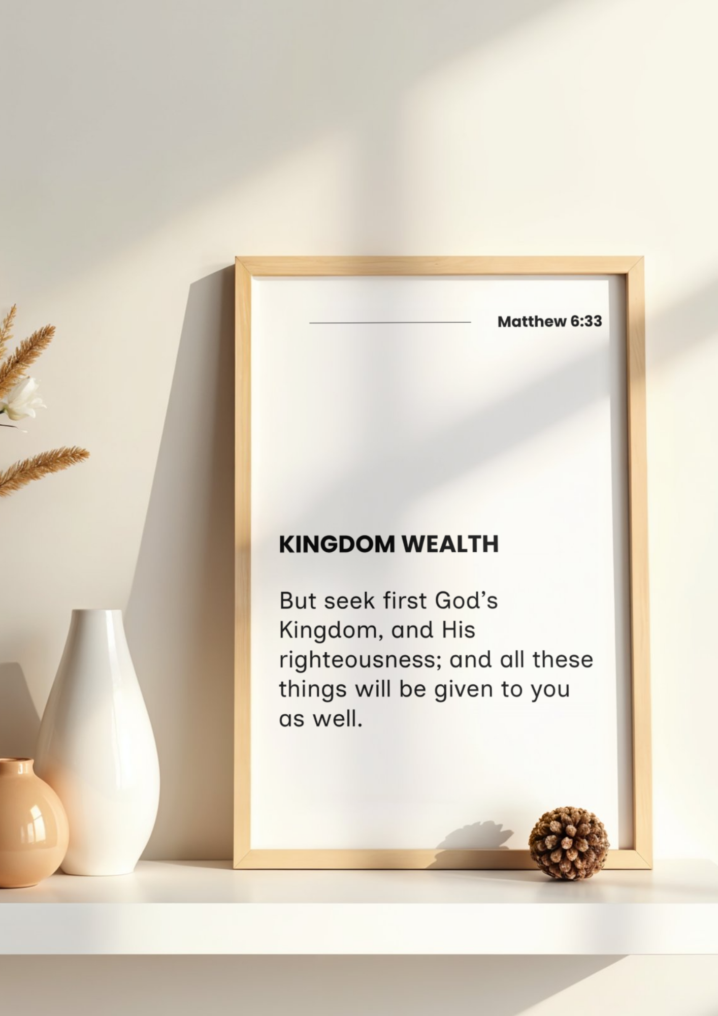 Kingdom Wealth- Christian Wall Art (Unframed)