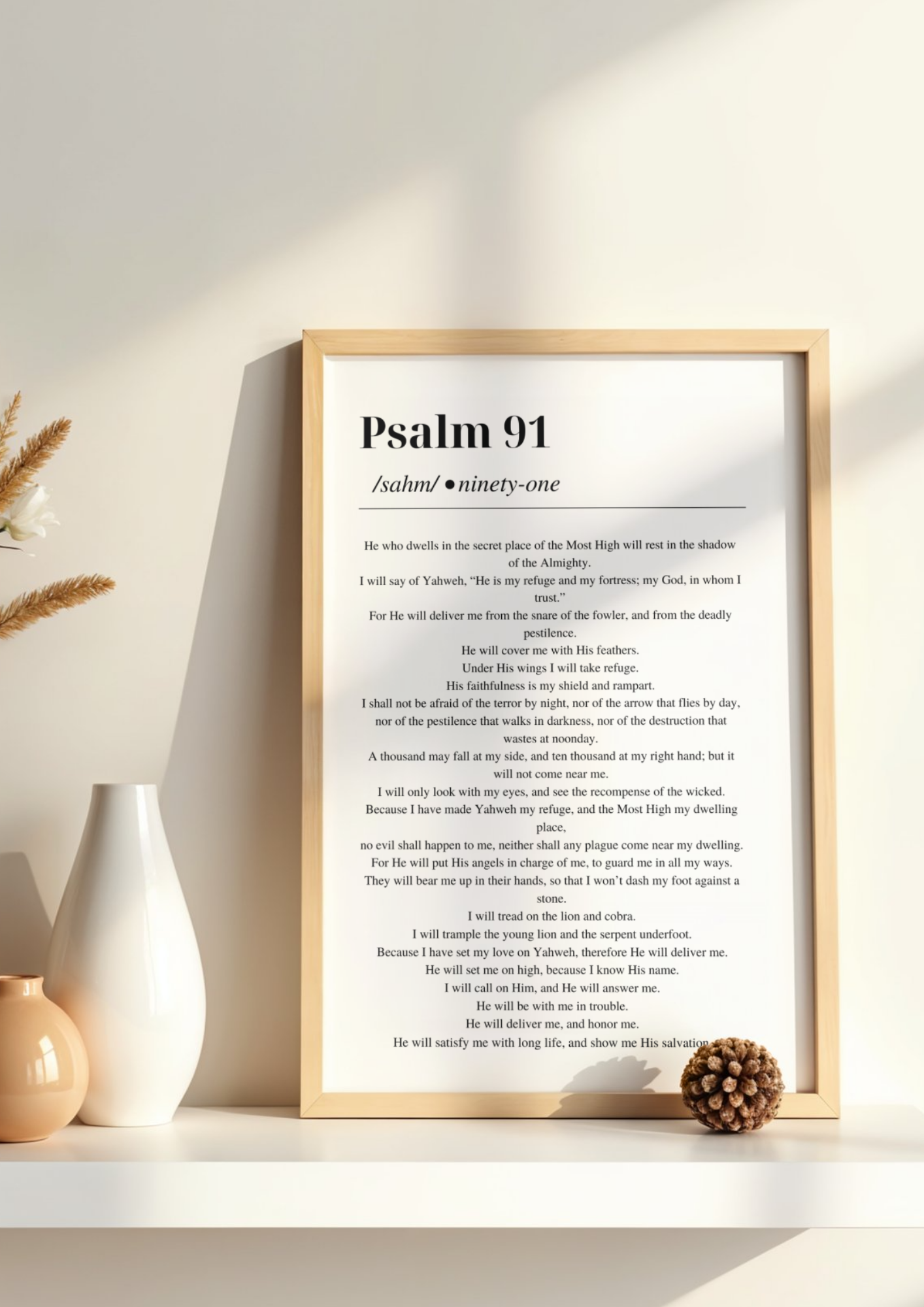 Psalm 91-Christian Wall Art (Unframed)